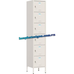 Tủ locker sắt 6 ngăn màu trắng ngà TU996