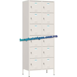 Tủ locker sắt màu trắng ngà 12 ngăn TU996-2K