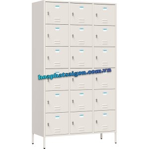 Tủ sắt locker 18 ngăn màu trắng ngà TU996-3K