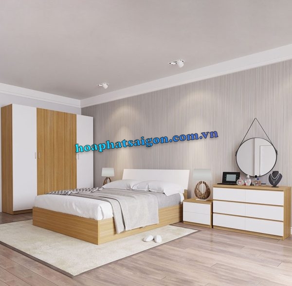 Thiết kế nội thất đơn giản với giường ngủ