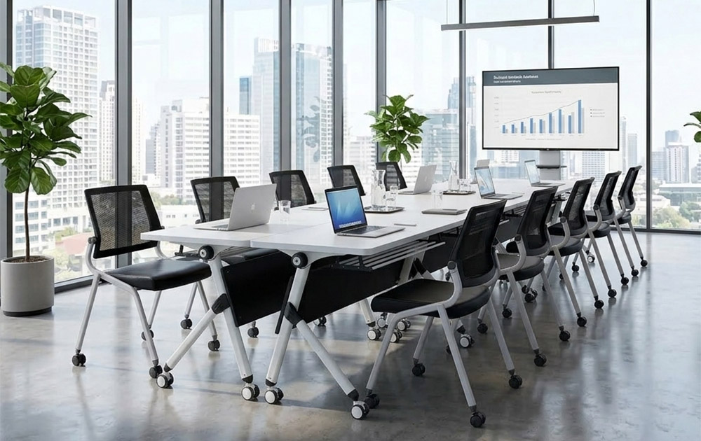 Ghế training có bánh xe GL428X kết hợp bàn BHT02