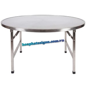Bàn ăn tròn inox chân gấp BG1150