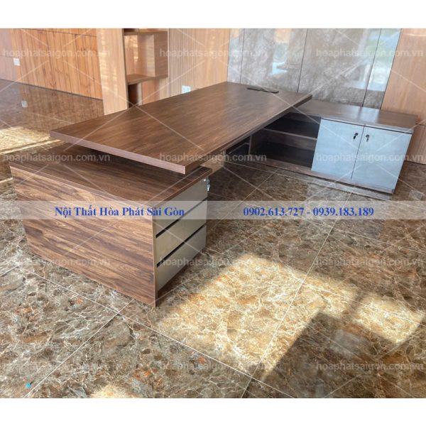 bàn giám đốc cao cấp LUXB3020V2 có hộc tủ phụ