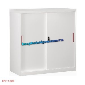 Tủ hồ sơ thấp sắt sơn màu trắng cánh lùa TU118SD