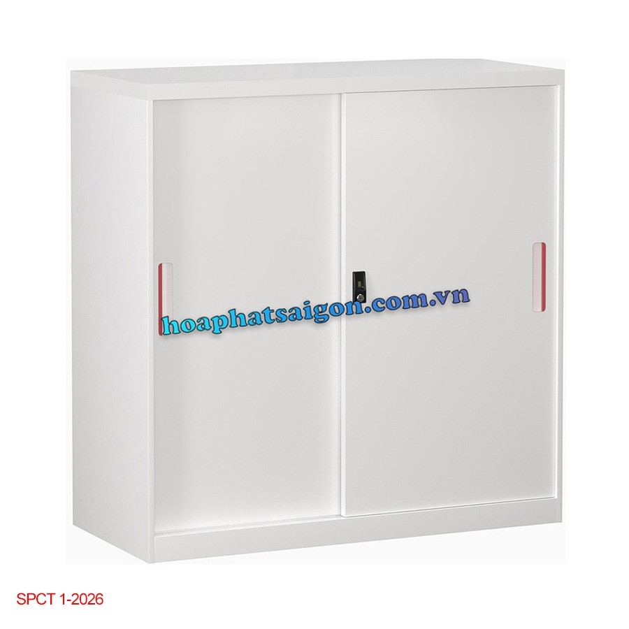 tu88sd Tủ hồ sơ thấp sắt sơn màu trắng cánh lùa TU118SD