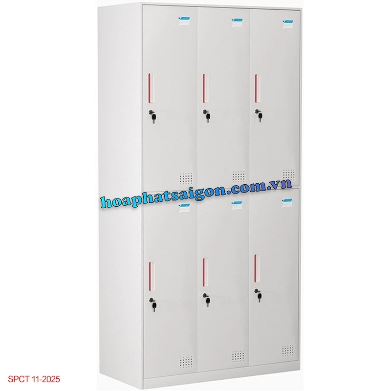 tu-tu982-3kd Tủ sắt locker màu trắng 6 khoang TU982-3KD