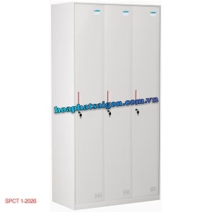 Tủ locker sắt màu trắng hiện đại 3 khoang TU981-3KD