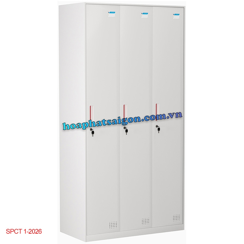 tu981-3kd Tủ locker sắt màu trắng hiện đại 3 khoang TU981-3KD