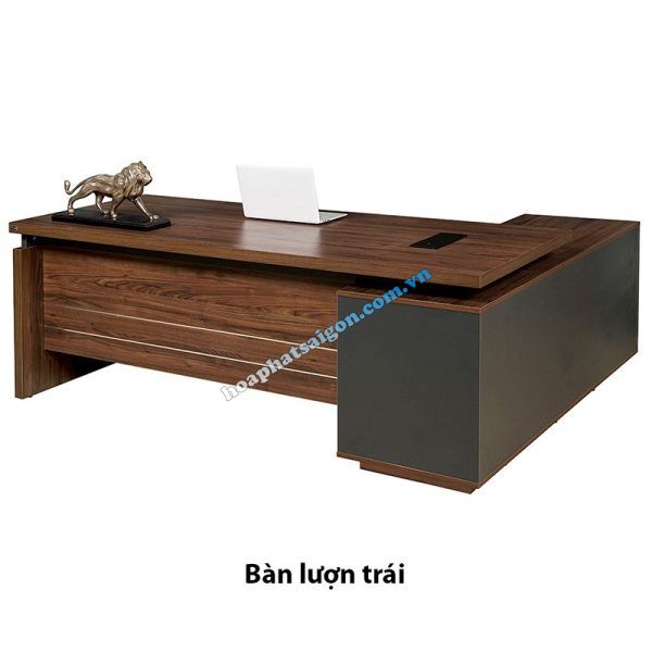 bàn giám đốc gỗ luxb2018v3-lượn trái
