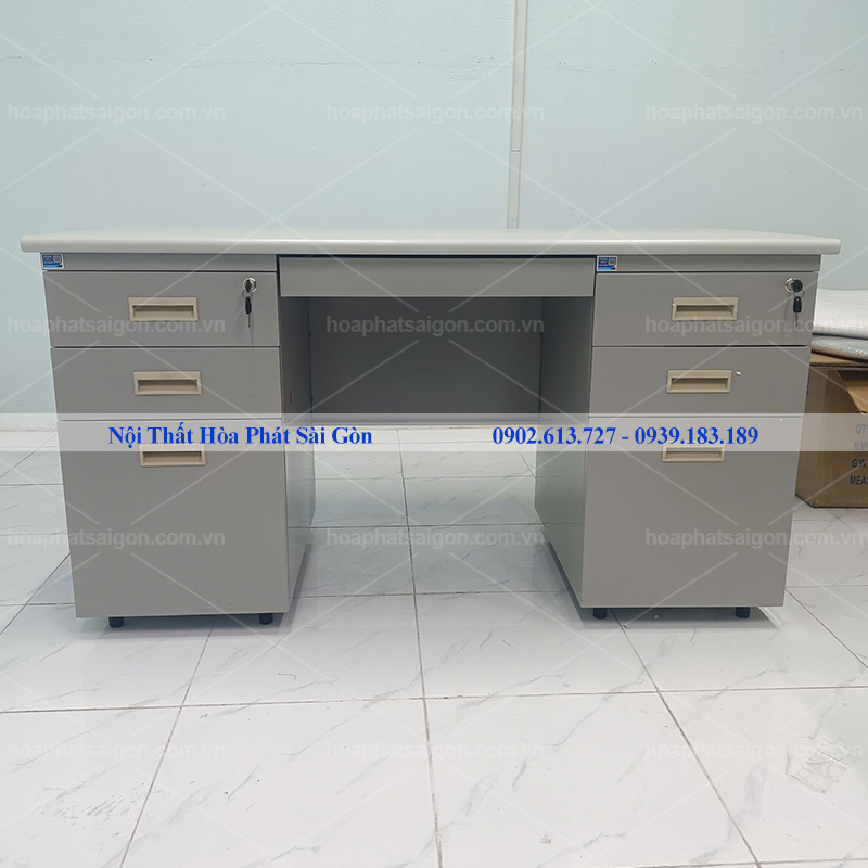 ban-lien-hoc-lc14 Hình thực tế bàn chân sắt 2 hộc liền LC14
