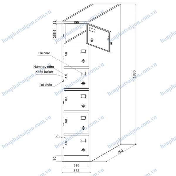 bản vẽ kỹ thuật tủ locker TU986P