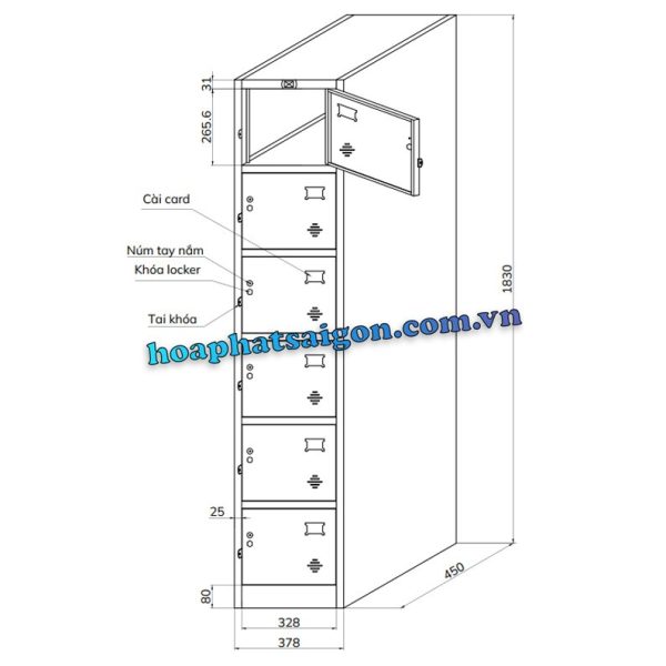 bản vẽ kỹ thuật tủ locker TU986P