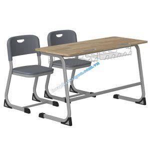 bàn ghế học sinh mặt gỗ cao su poly BHS44G