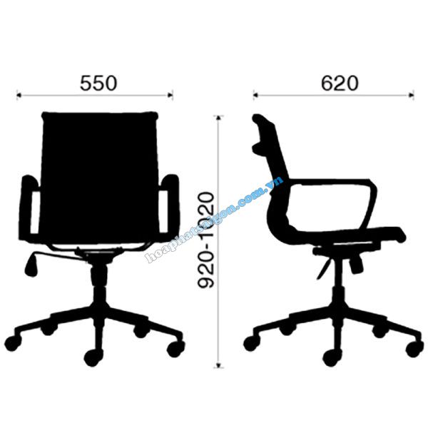 kích thước ghế xoay HP-1007-5