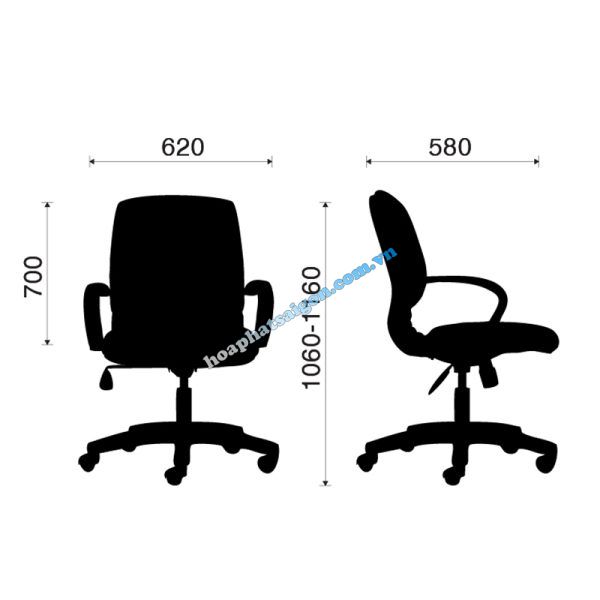 kích thước ghế xoay HP-1069