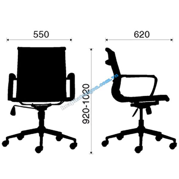 kích thước ghế xoay HP-1007-2
