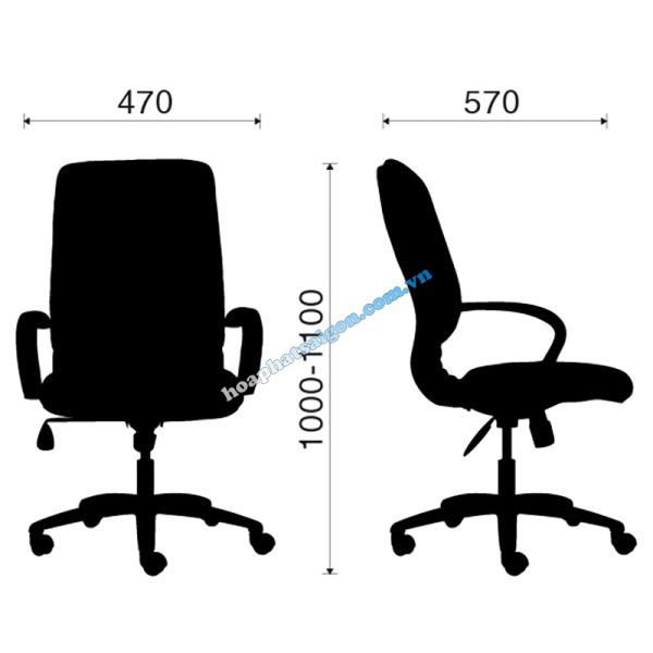 kích thước ghế xoay HP-1020-1