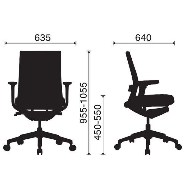 kích thước ghế HP-Active-D2