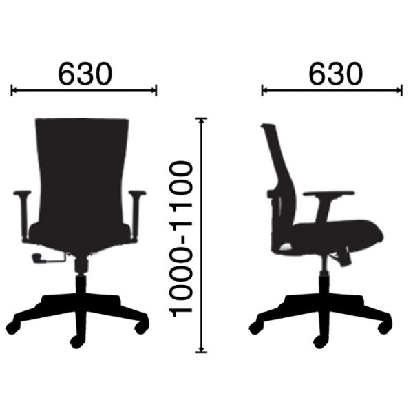 kích thước ghế HP-Mesh