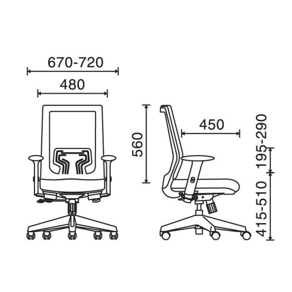 kích thước ghế HP-Neson