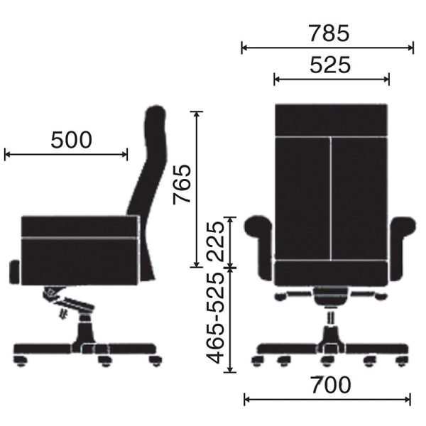 kích thước ghế HP-President 03