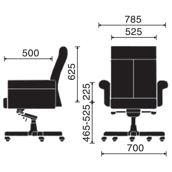 kích thước ghế HP-President-3L