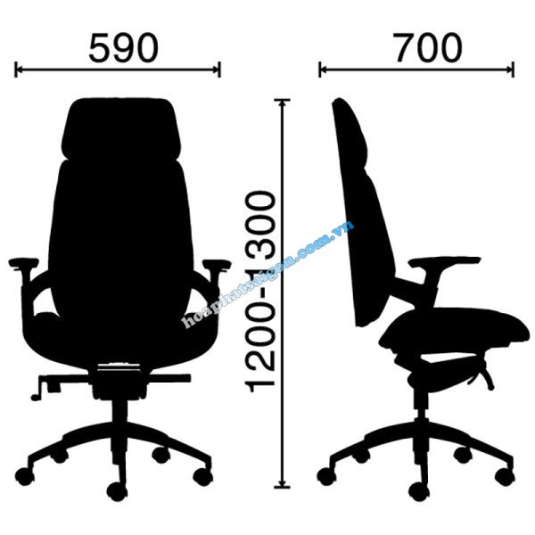 kích thước ghế HP-Techno