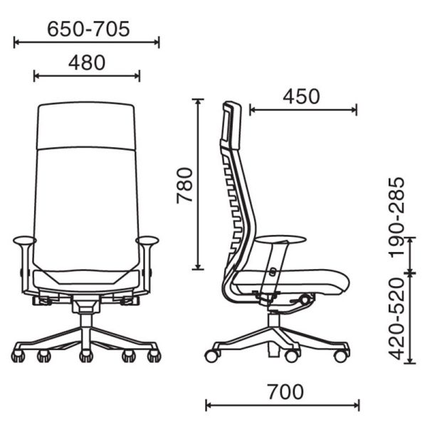 kích thước ghế HP-Vita 06