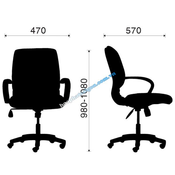 kích thước ghế văn phòng HP-1020