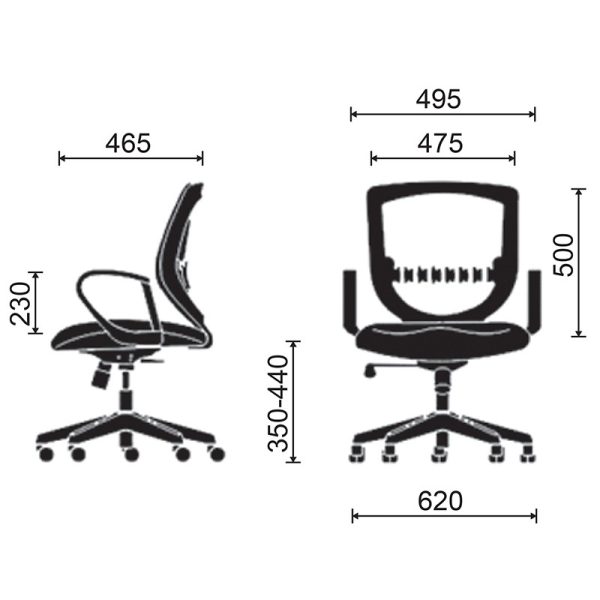 kích thước ghế xoay HP-Entry-2