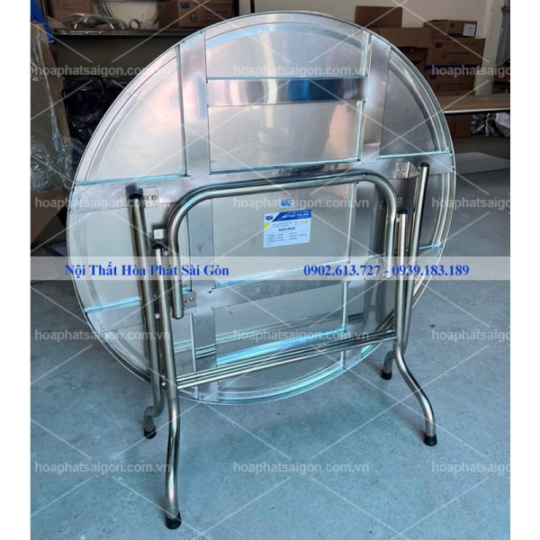 bàn tròn xếp inox BT1150B