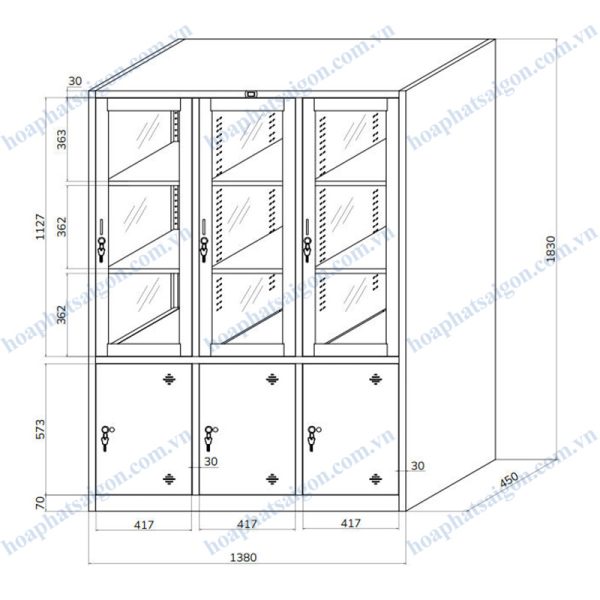 bản vẽ kỹ thuật tủ sắt TU09K7CK