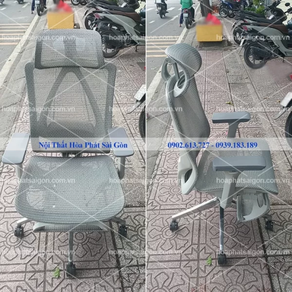 ghế lưới công thái học màu ghi GLE23