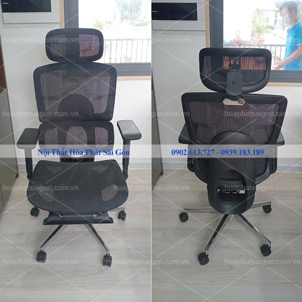 Ghế xoay lưới công thái học GLE21 màu đen